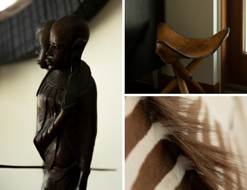 Tanzanian sculptures on display in this Oshkosh family home